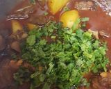 A picture of step 3 of Aaloo gosht.