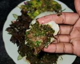 A picture of step 4 of Dry fry Maini.