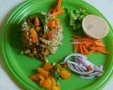 A picture of step 5 of Bulgur wheat with veggies- Middle Eastern Breakfast.