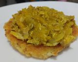Foto del paso 5 de la receta: Arepa🥯con pollo🍗en salsa🥭de mango🧅picante🧄🌶️🥙