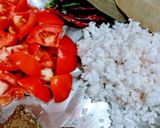 A picture of step 2 of Niramish khichuri and beguni rainy season special.