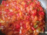 Guarnición de patata con pisto