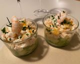 Une image de l'étape 5 de Tartare de crevettes nordiques au citron vert et à la mandarine.