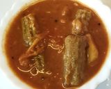 A picture of step 4 of Mangalore style Idli,sambar and spicy chutney.