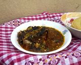 A picture of step 7 of Traditional Goatmeat Okra Soup.