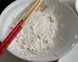 A picture of step 2 of Perfect Crispy Sourdough Fried Salmon Skin.