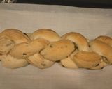A picture of step 10 of Cinnamon Raisin Challah (One Loaf, Mixed Braids).