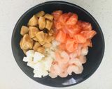 Foto del paso 16 de la receta: Gohan con pollo teriyaki, salmón y camarones (con salsa teriyaki casera)