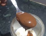 A picture of step 2 of Nutella banana milkshake.