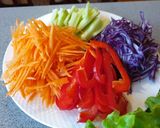 รูปขั้นตอนการทำที่ 1 ของ สลัดโรล (salad rolls) น้ำสลัดกุ้ง