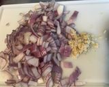 A picture of step 1 of Flageolets with Onions, Garlic, Sun-Dried Tomatoes, and Homemade Chakchouka.