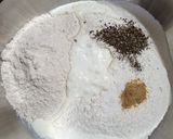 A picture of step 1 of Minty aloo pyaz kachori.