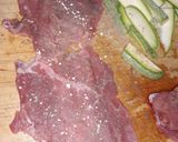 Foto del paso 1 de la receta: Rollitos de carne de res, c/ queso y calabacitas