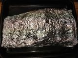 Tapa de asado cocción larga con papas rústicas, cebollas y morrón