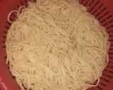 A picture of step 1 of Garlic Noodles.