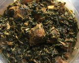 A picture of step 2 of Edika-Ikong Soup.