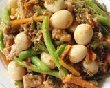 Foto langkah ke 4 dari resep Telur Puyuh Tempe Cabe Hijau.