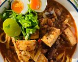 รูปขั้นตอนการทำที่ 5 ของ ก๋วยเตี๋ยวแกงมัสมั่น/ก๋วยเตี๋ยวแขกเห็ดหอมเต้าหู้🌶️🧄Thai Masman Curry Paste Noodle Tofu Soup🍄