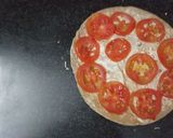 A picture of step 6 of Sandwich pizza from leftover Roti.