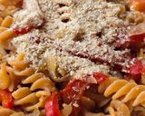 Foto del paso 5 de la receta: Tirabuzones de lentejas rojas con vegetales y de sazonador gomasio + levadura nutricional