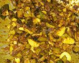 A picture of step 6 of Kerala style mango pickle.