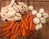 A picture of step 1 of Marsala roasted celeriac, carrots and onion.