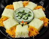 A picture of step 13 of Rava Dhokla (Tricolour).