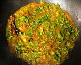 A picture of step 6 of Pui Shake Diye Bhaja Muger Dal (Roasted Moong Dal Cooked With Malabar Spinach - Bong Style).