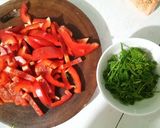Hình bước làm 1 của món Món Chay - Ớt chuông xào Thì Là