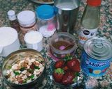 A picture of step 1 of Strawberry chocolate muffins.