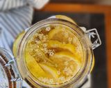 A picture of step 3 of Elderflower Syrup.