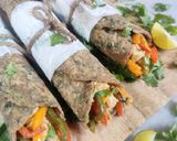A picture of step 1 of Multigrain methi thepla roll with bell pepper & paneer stuffing.