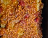 Vegán padlizsános vöröslencsés tofus lasagne (pici gombával) recept fázis 4 fotója