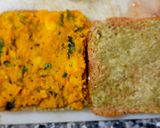 A picture of step 3 of Masala toast.
