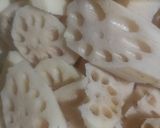 A picture of step 1 of Lotus with green chilli.