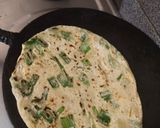 A picture of step 2 of Green onion paratha.