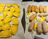 A picture of step 6 of Sheet Pan Pierogis with Italian Sausage.