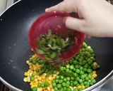 A picture of step 2 of Vegetables Fried Rice.