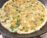 A picture of step 4 of Spring Onion omellete ! Sandwich ! With hot tea ☕.
