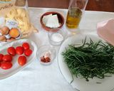 Foto del passaggio 1 della ricetta Pappardelle con asparagi di mare gamberetti e pomodorini