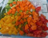 A picture of step 2 of Black Eyed peas salad chaat (tiffin for adult or kids).