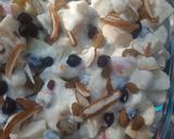 A picture of step 4 of Fruits & black chickpeas salad with creamy_mayo dressing.