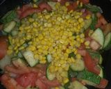 A picture of step 6 of Mexican style zucchini.