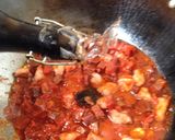 A picture of step 3 of Gammon with Chorizo in a Sweet Tomato Sauce 👍.