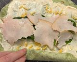 A picture of step 2 of Cajun turkey pinwheels.