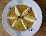 A picture of step 3 of Afghani egg curry.