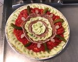Une image de l'étape 6 de Salade de tomates et concombre au lonzo,cornichons et petits oignons.