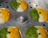 A picture of step 4 of Tiranga Idli.