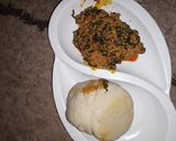 A picture of step 2 of Sakwara da miyar egusi.