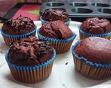 A picture of step 9 of Beetroot red velvet cup cakes.